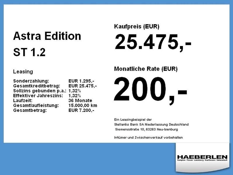 Neu Opel Astra Edition 131 PS (96 kW) 2025 Kristall silber Kombi