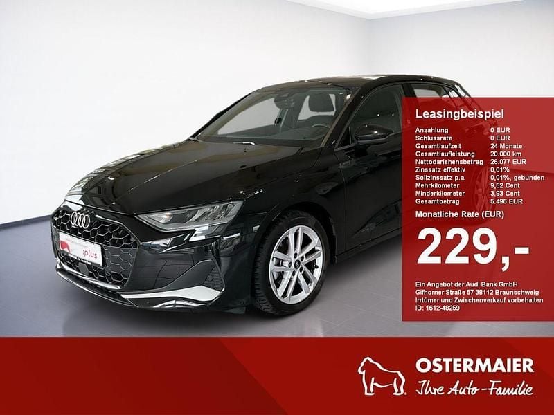 Schwarz (mythosschwarz) Gebraucht 2025 Audi A3 Sportback Advanced Plus Limousine | 28.520 € (Fairer Preis) - Bild 1/4
