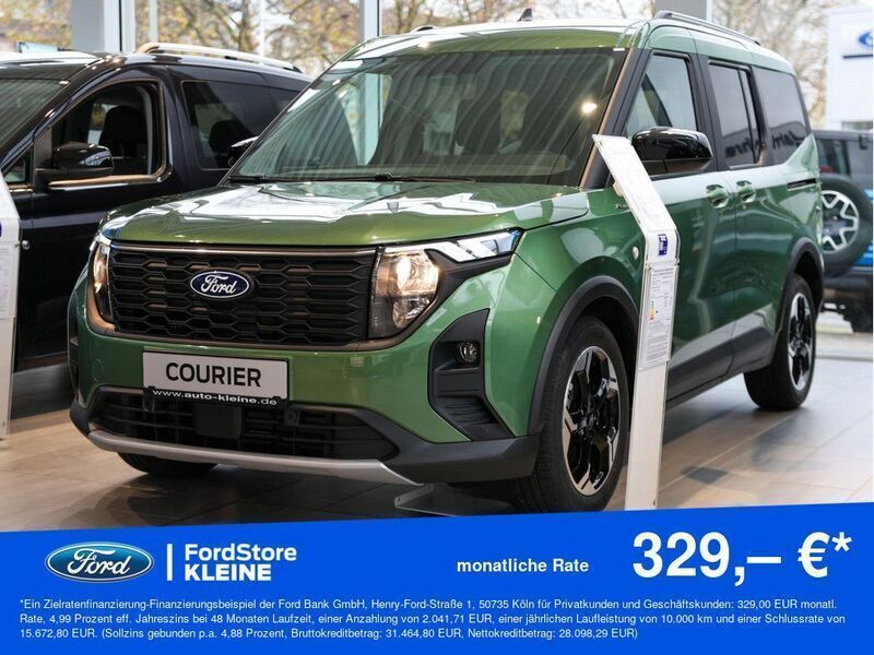 Bursting green Neu 2024 Ford Tourneo Courier Active Van / Kleinbus | 28.990 € (Etwas zu teuer) - Bild 1/4