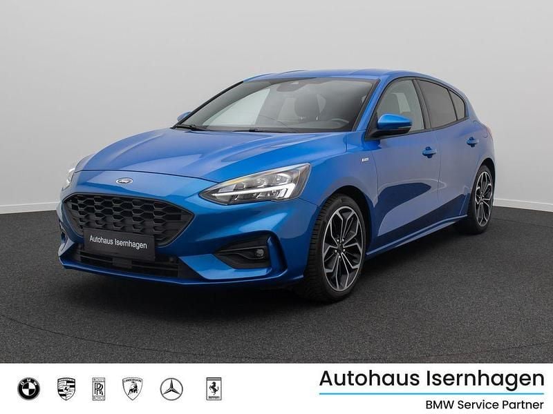 Dynamicblau schwarz Gebraucht 2019 Ford Focus ST-Line Limousine | 16.999 € (Fairer Preis) - Bild 1/4