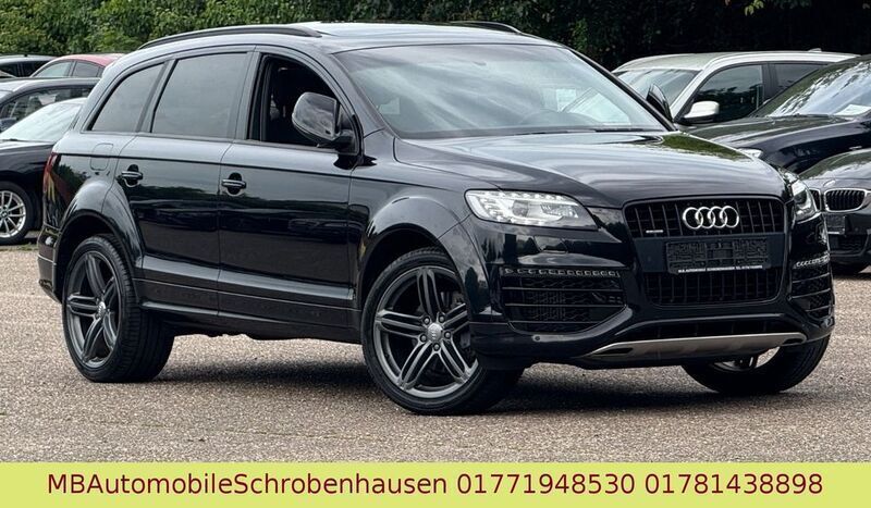 Orcaschwarz metallic Gebraucht 2015 Audi Q7 S-Line SUV | 22.999 € (Superpreis) - Bild 1/3