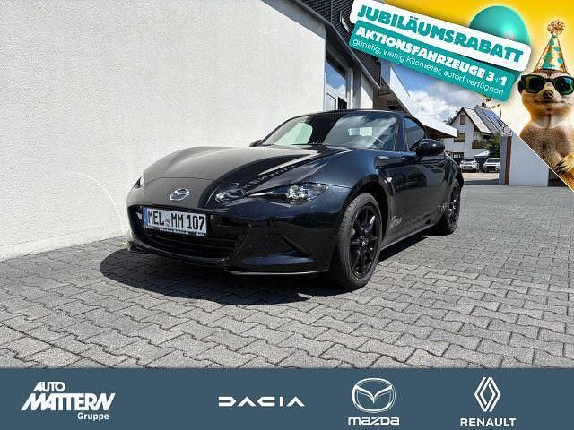 Schwarz jet black Gebraucht 2023 Mazda MX5 Prime-Line Cabrio | 24.490 € (Superpreis) - Bild 1/4