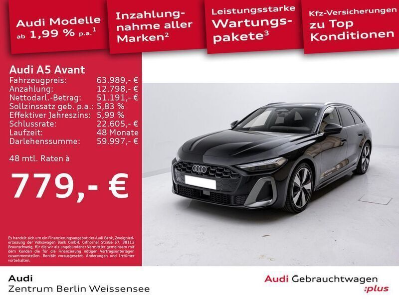 Mythosschwarz metallic Gebraucht 2025 Audi A5 Ambiente Coupé | 63.989 € - Bild 1/4
