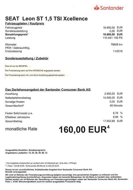 Schwarz Gebraucht 2018 Seat Leon ST XCELLENCE Kombi | 16.900 € (Fairer Preis) - Bild 1/1