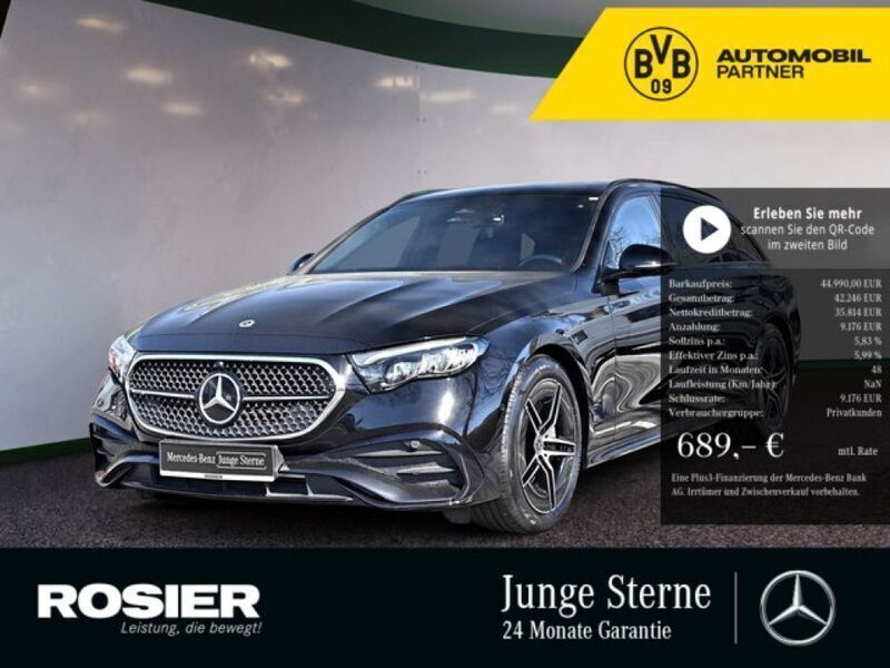 Schwarz / obsidianschwarz Gebraucht 2023 Mercedes E200 AMG line Kombi | 44.990 € (Superpreis) - Bild 1/2