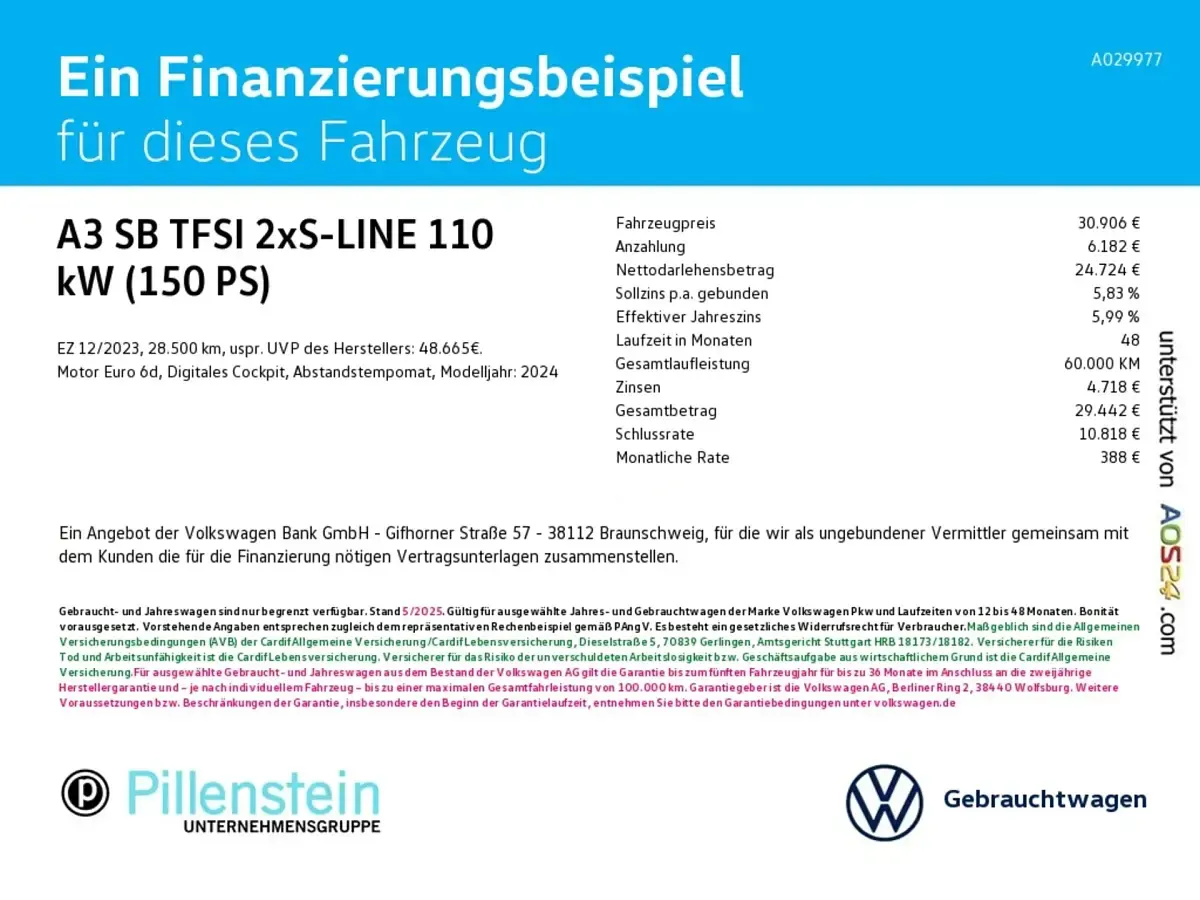 Gebraucht Audi A3 S-Line 150 PS (110 kW) 2023 Grau Limousine
