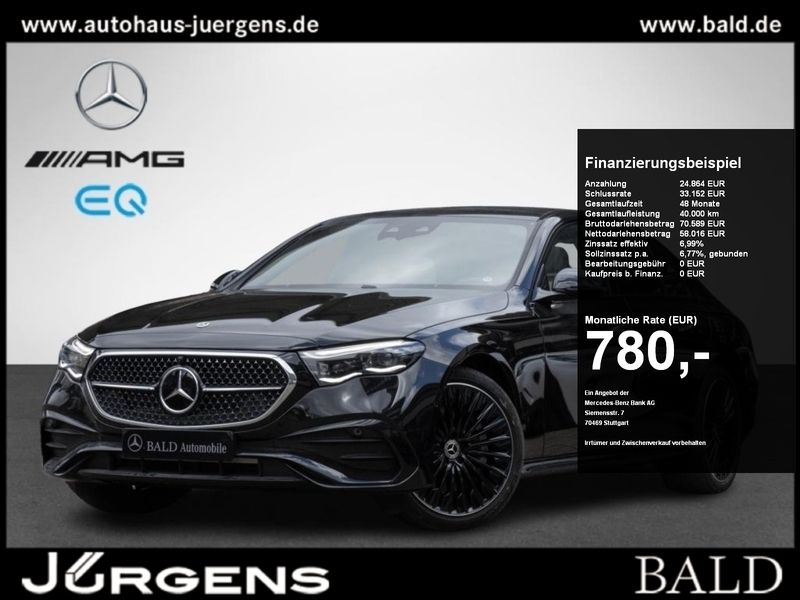 Metalliclack obsidianschwarz Gebraucht 2024 Mercedes E400 AMG Limousine | 84.550 € - Bild 1/4
