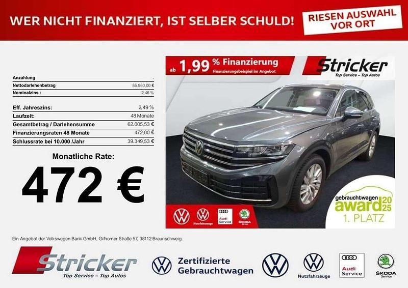 Siliziumgrau metallic Gebraucht 2024 VW Touareg Elegance SUV | 55.949 € (Guter Preis) - Bild 1/3