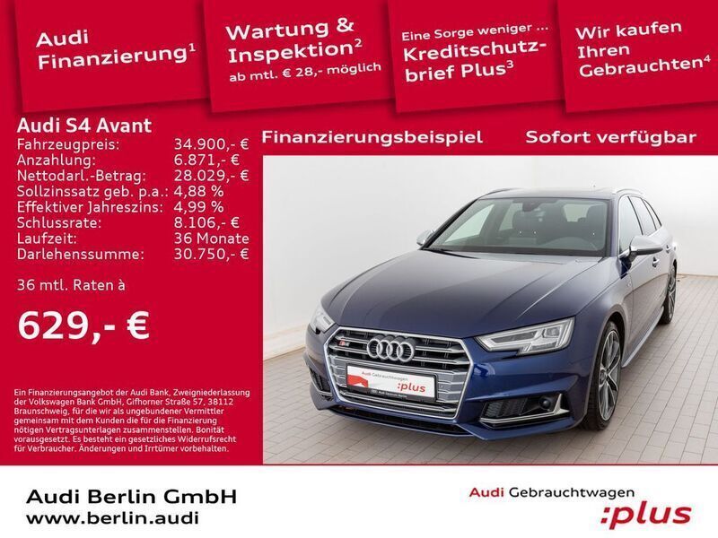 Navarrablau metallic Gebraucht 2017 Audi S4 Design Kombi | 34.900 € (Etwas zu teuer) - Bild 1/3