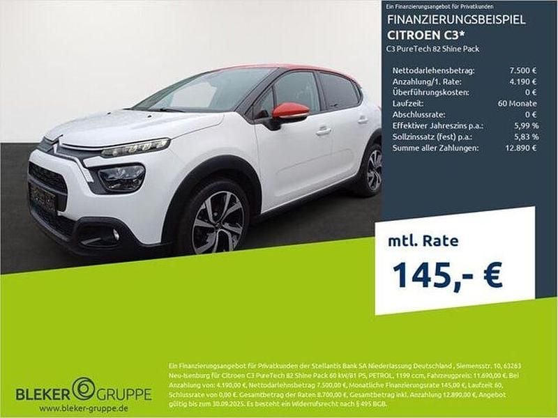Polar weiß Gebraucht 2021 Citroën C3 PureTech Kleinwagen | 10.880 € (Guter Preis) - Bild 1/3