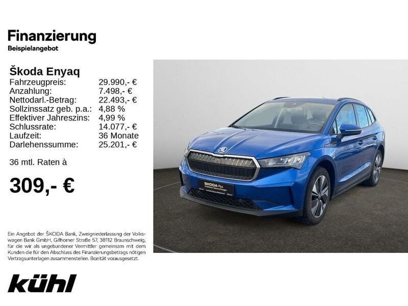 Blau Gebraucht 2023 Skoda Enyaq iV Loft SUV | 29.690 € (Guter Preis) - Bild 1/4