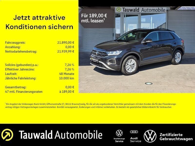 Schwarz Gebraucht 2024 VW T-Roc Life SUV | 21.940 € (Guter Preis) - Bild 1/4