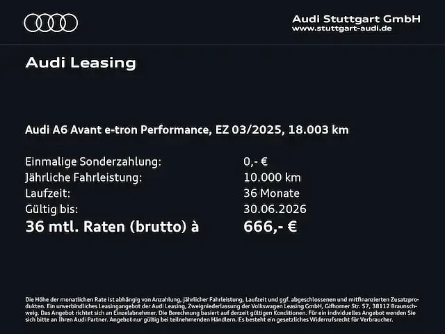 Gebraucht Audi A6 e-tron Performance 269 kW (367 PS) 2025 Gletscherweiß metallic Kombi