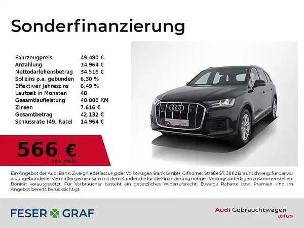 Mythosschwarz metallic Gebraucht 2021 Audi Q7 Ambiente SUV | 48.440 € (Guter Preis) - Bild 1/2