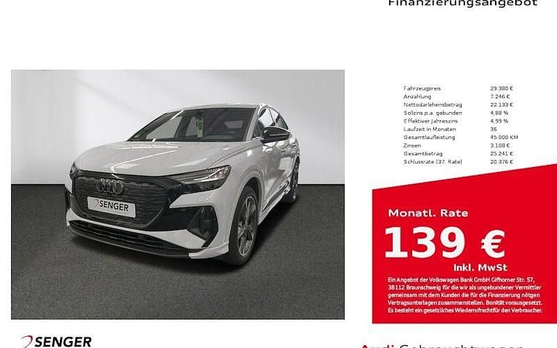 Gletscherweiß metallic Gebraucht 2022 Audi Q4 Sportback e-tron Ambiente SUV | 29.380 € (Fairer Preis) - Bild 1/4