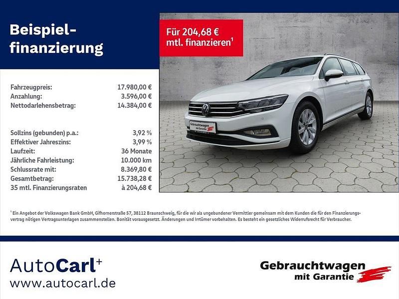 Pure white Gebraucht 2021 VW Passat Basis Kombi | 17.980 € (Superpreis) - Bild 1/4