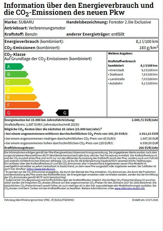 Neu Subaru Forester Exclusive+ 136 PS (100 kW) 2026 Grün SUV