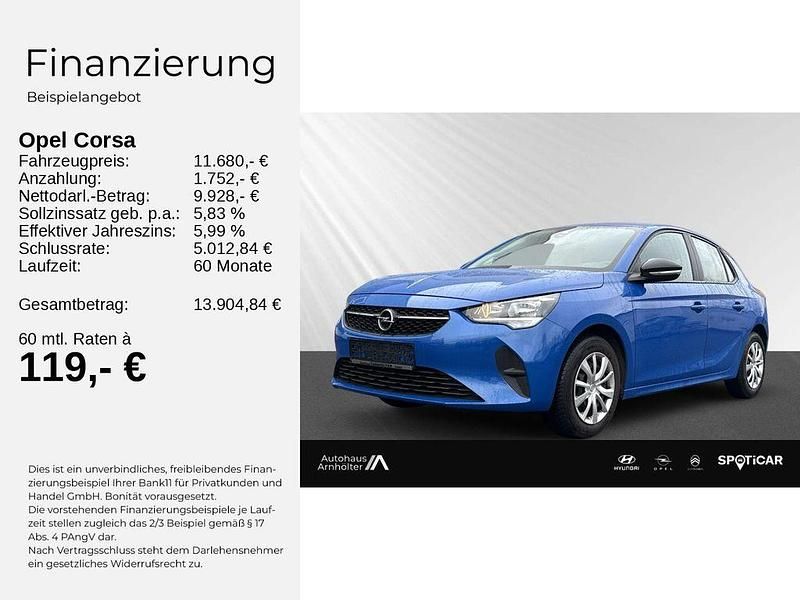 Gebraucht Opel Corsa Edition 75 PS (55 kW) 2022 Perl blau/voltaik blau Kleinwagen