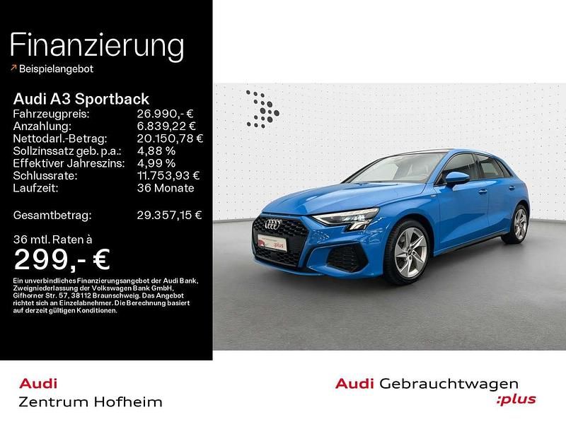 Turboblau Gebraucht 2021 Audi A3 Ambiente Limousine | 26.990 € (Teuer) - Bild 1/4