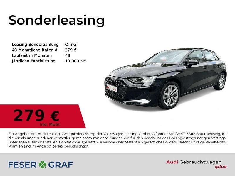 Mythosschwarz metallic Gebraucht 2025 Audi A3 Advanced Plus Limousine | 30.990 € - Bild 1/4