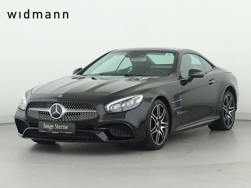 Metalliclack obsidianschwarz Gebraucht 2020 Mercedes SL400 AMG Cabrio | 68.850 € - Bild 1/4