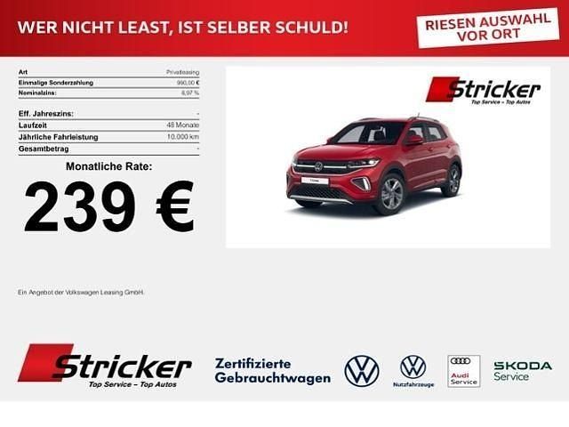 Rot (kings red metallic) Gebraucht 2023 VW T-Cross R-line SUV | 28.987 € (Teuer) - Bild 1/4