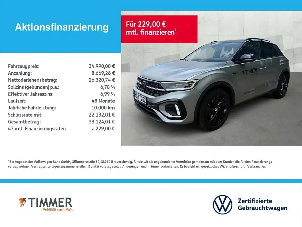 Gebraucht VW T-Roc R-line 150 PS (110 kW) 2025 Silber SUV