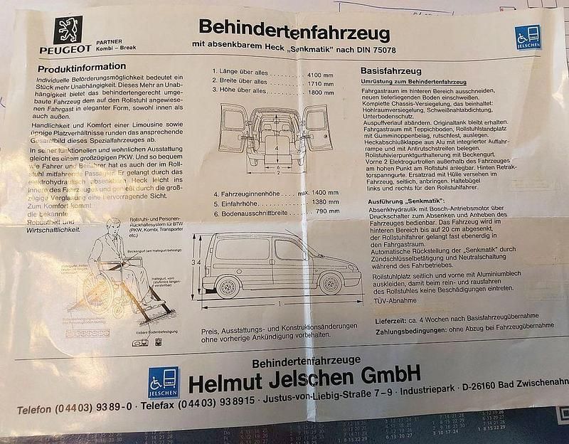 Gebraucht Peugeot Partner 75 PS (55 kW) 2001 Rot Van / Kleinbus