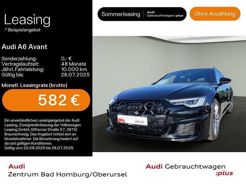 Mythosschwarz metallic Gebraucht 2024 Audi A6 S-Line Kombi | 60.350 € - Bild 1/4
