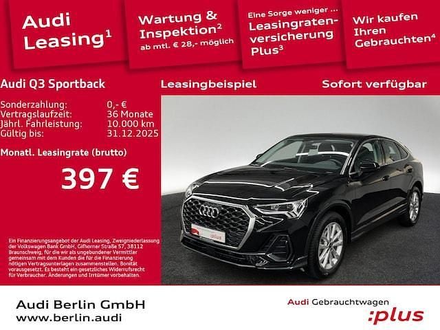 Mythosschwarz metallic Gebraucht 2025 Audi Q3 Sportback Ambiente SUV | 35.200 € (Superpreis) - Bild 1/3