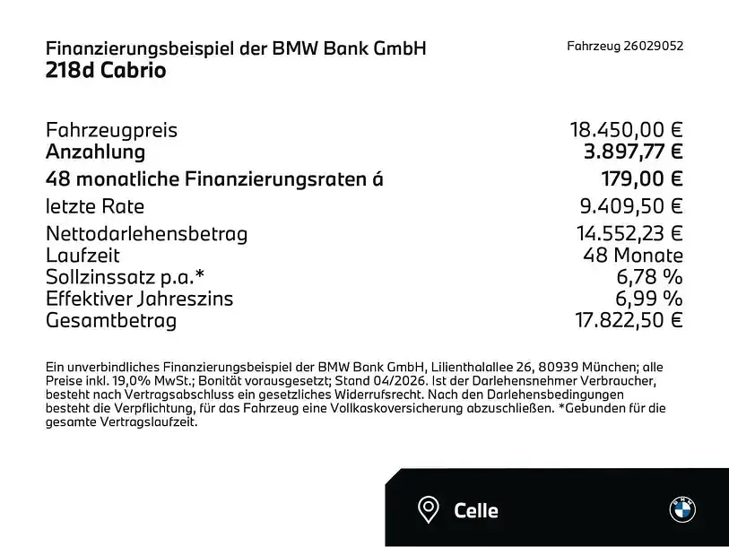 Second-hand BMW 218 Advantage 150 CP (110 kW) 2017 Alb Cabrio