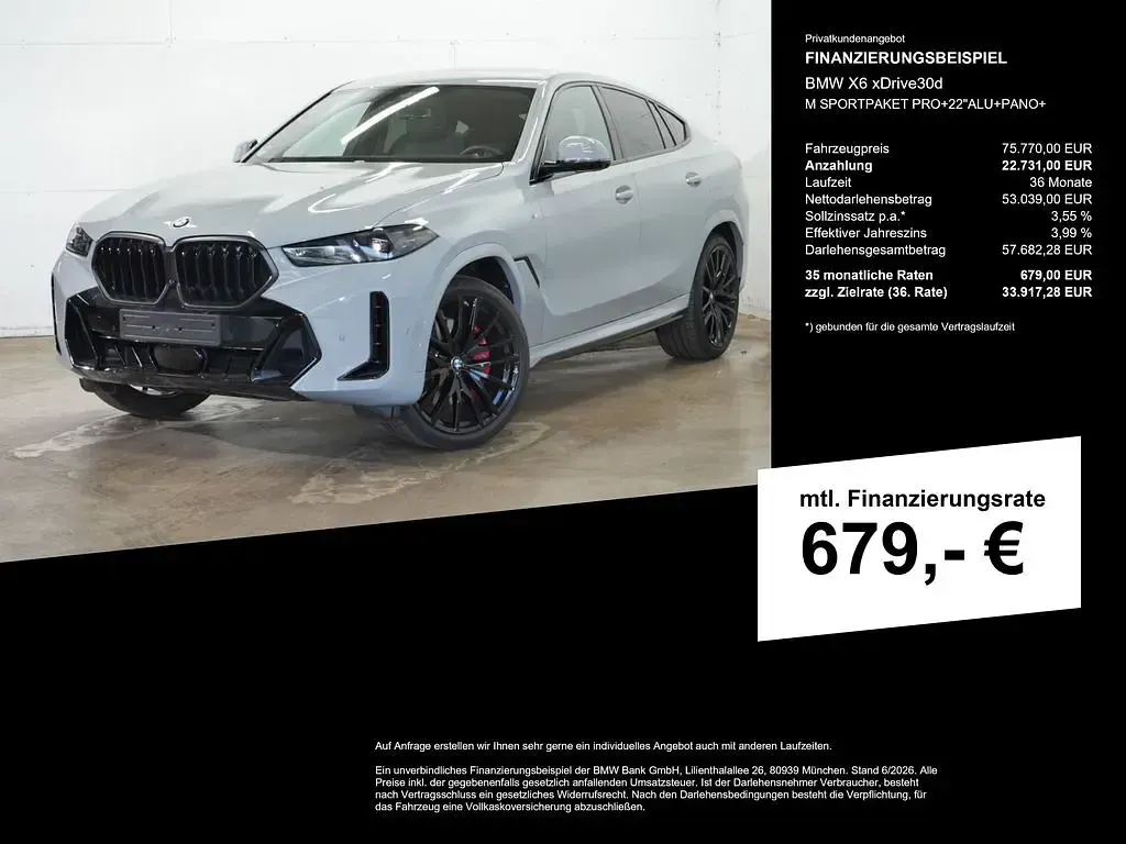 Gebraucht BMW X6 M Sport 298 PS (219 kW) 2026 Grau SUV
