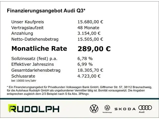 Gebraucht Audi Q3 Advanced 150 PS (110 kW) 2016 Florettsilber metallic SUV