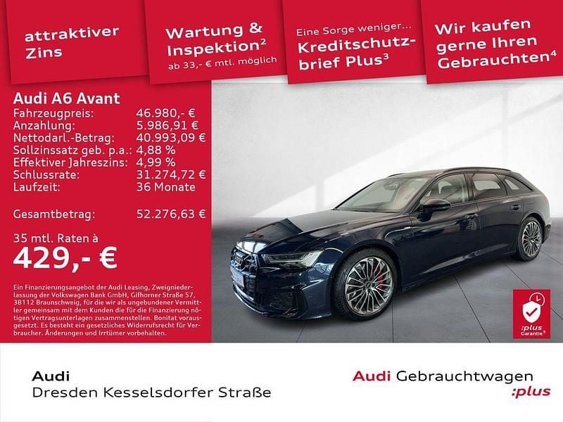 Firmamentblau metallic Gebraucht 2023 Audi A6 Design Kombi | 46.980 € (Fairer Preis) - Bild 1/4