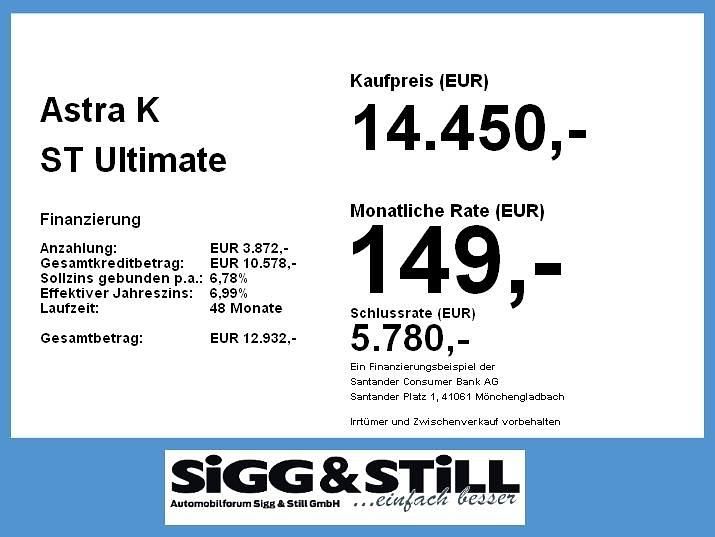 Gebraucht Opel Astra Ultimate 145 PS (106 kW) 2019 Onyx schwarz Kombi