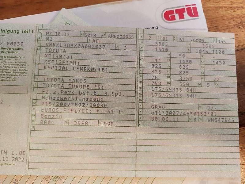 Gebraucht Toyota Yaris 69 PS (50 kW) 2012 Grau Kleinwagen