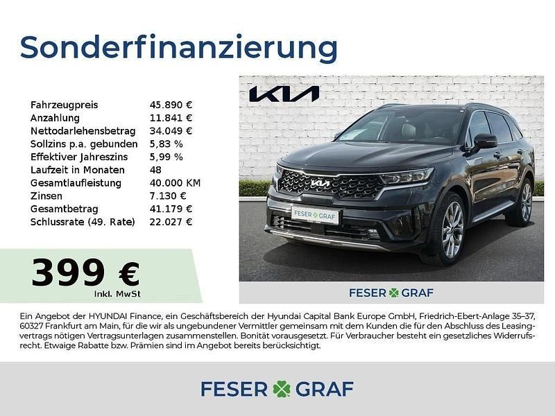 Auroraschwarz Gebraucht 2024 Kia Sorento Premium SUV | 45.890 € (Superpreis) - Bild 1/4