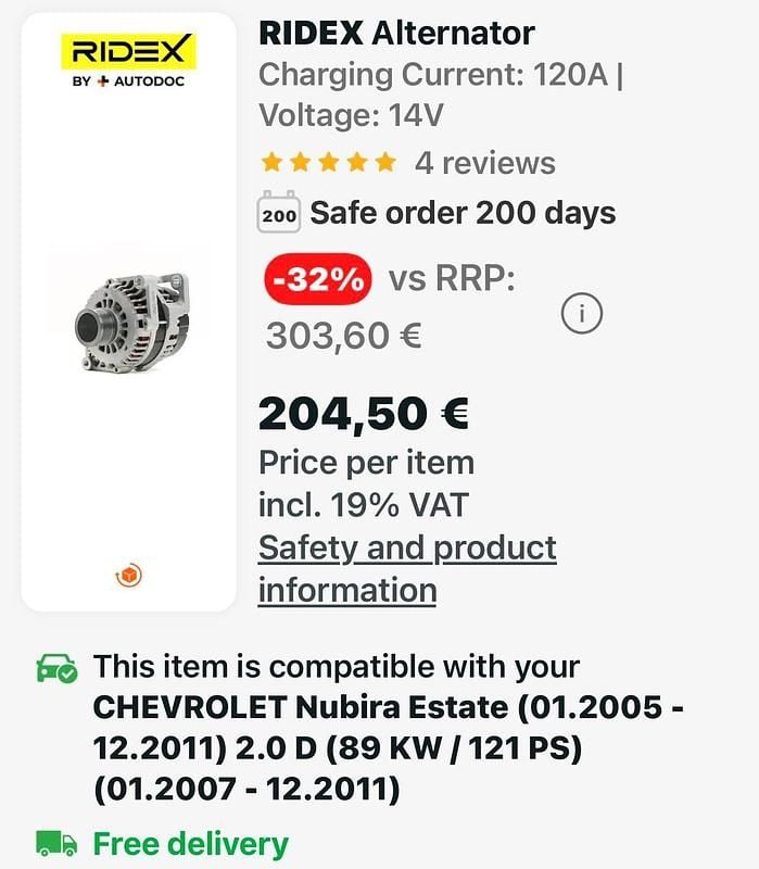 Gebraucht Chevrolet Nubira 121 PS (88 kW) 2007 Schwarz Kombi