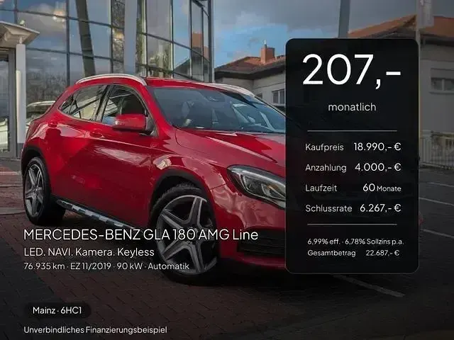 Gebraucht Mercedes GLA180 AMG 122 PS (89 kW) 2019 Jupiterrot SUV