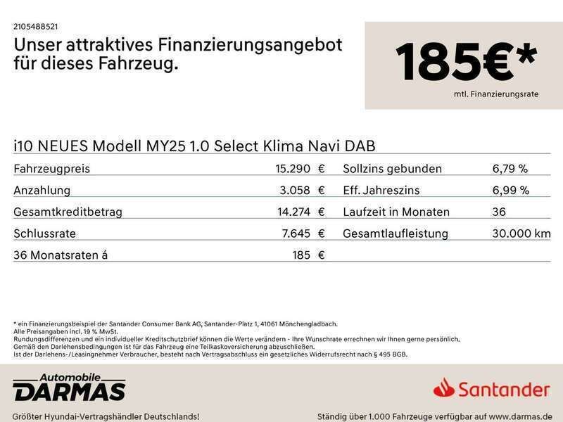 Aurora grey Gebraucht 2025 Hyundai i10 Select Kleinwagen | 15.290 € (Guter Preis) - Bild 1/3