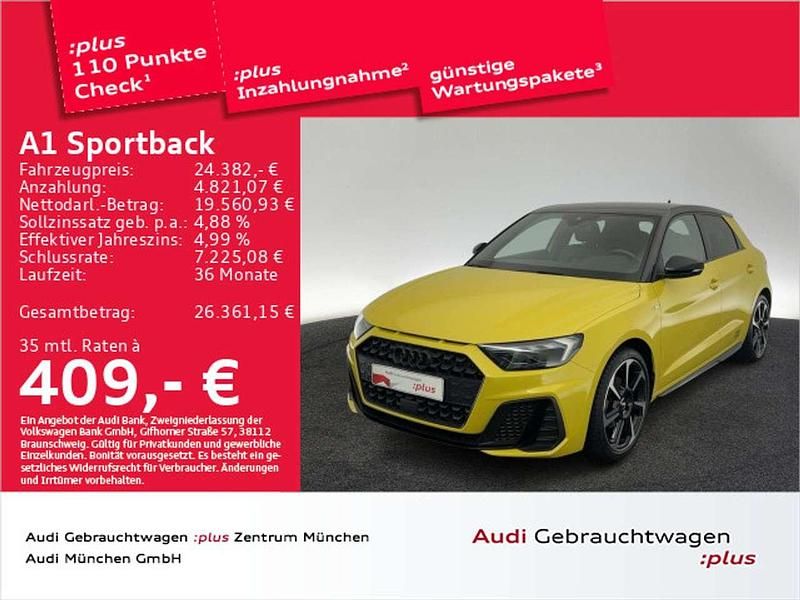Pythongelb metallic mythosschw Gebraucht 2020 Audi A1 Edition .1 Kleinwagen | 24.382 € (Fairer Preis) - Bild 1/2
