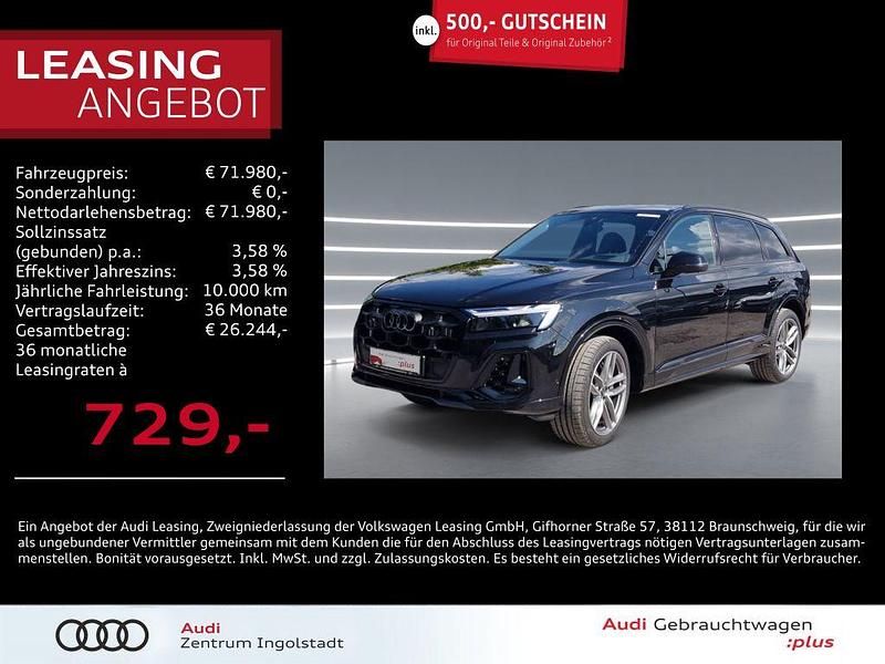 Mythosschwarz metallic Gebraucht 2024 Audi Q7 S-Line SUV | 71.980 € (Fairer Preis) - Bild 1/2