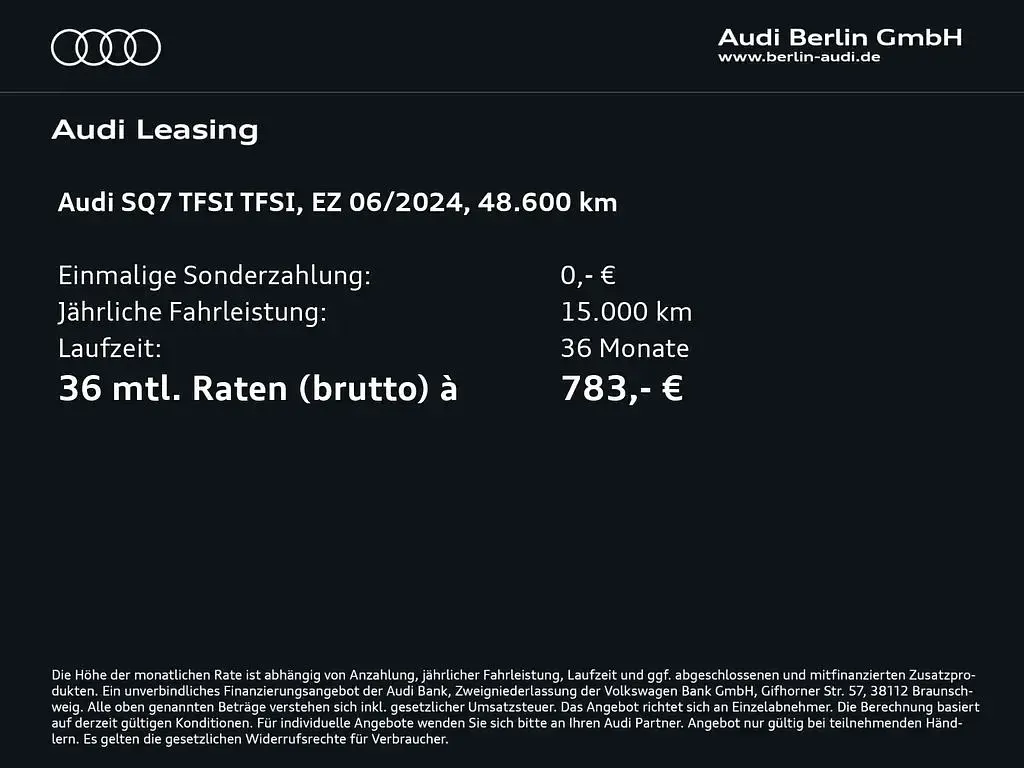 Gebraucht Audi SQ7 Sport 507 PS (372 kW) 2024 Gletscherweiß metallic SUV