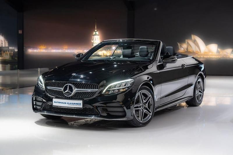 Obsidianschwarz Gebraucht 2019 Mercedes C180 AMG line Cabrio | 27.980 € (Guter Preis) - Bild 1/4