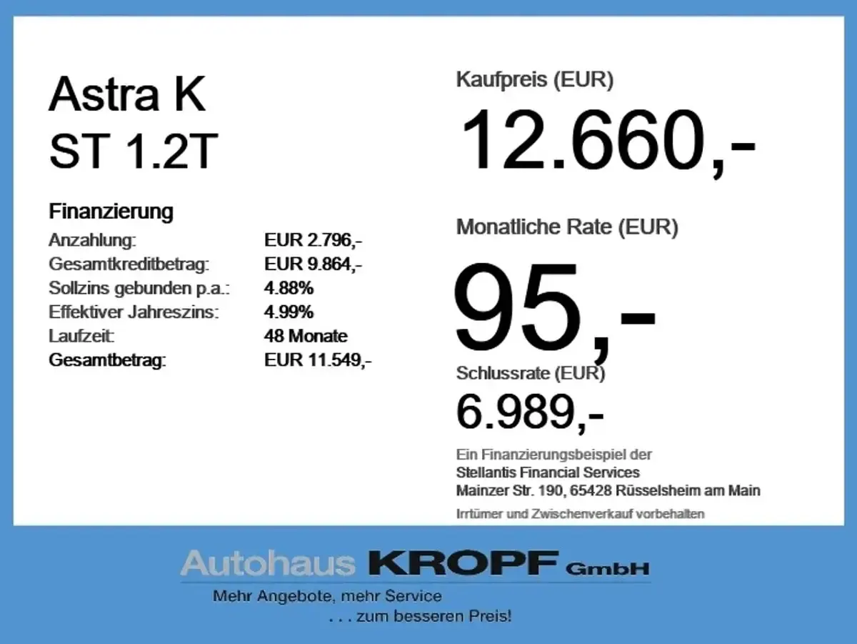 Gebraucht Opel Astra 131 PS (96 kW) 2019 Blau Kombi