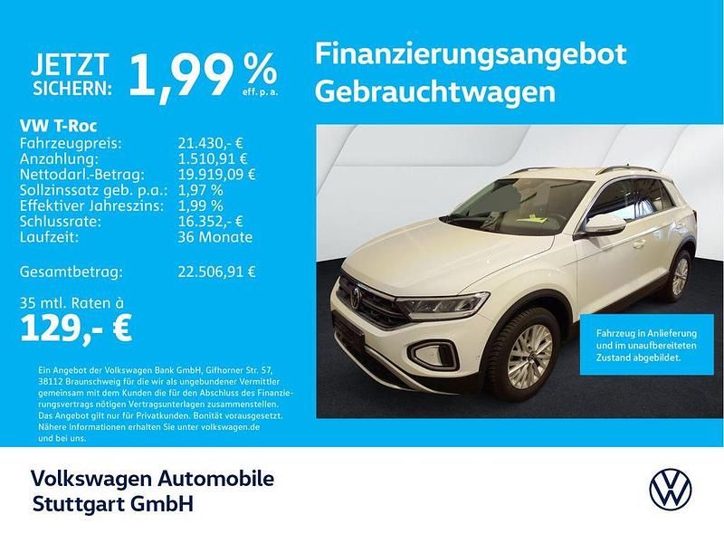 Weiß Gebraucht 2024 VW T-Roc Life SUV | 21.430 € (Guter Preis) - Bild 1/4