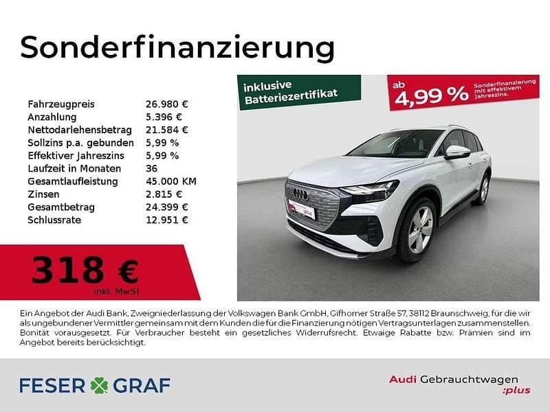 Gebraucht Audi Q4 e-tron Advanced 150 kW (204 PS) 2022 Gletscherweiß SUV