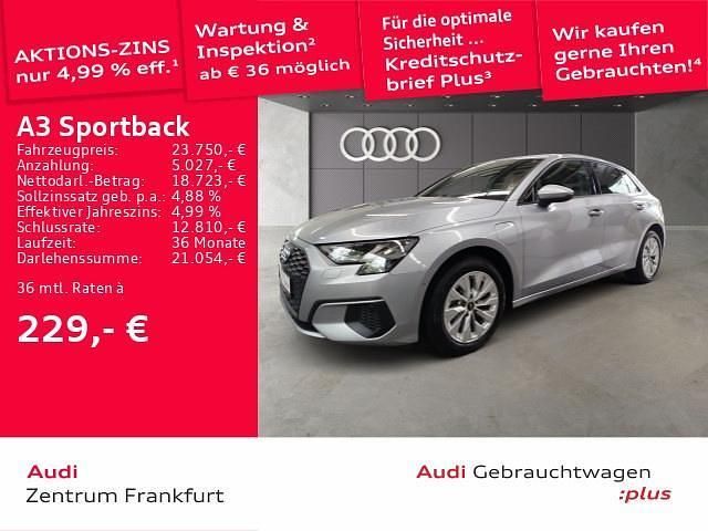 Silber Gebraucht 2022 Audi A3 Sportback e-tron Limousine | 23.750 € (Guter Preis) - Bild 1/2