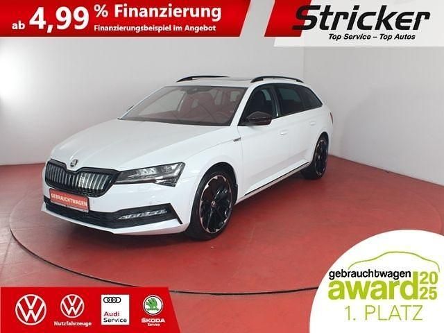 Moonweiß perleffekt (metallic) Gebraucht 2021 Skoda Superb SportLine Kombi | 27.949 € (Etwas zu teuer) - Bild 1/4