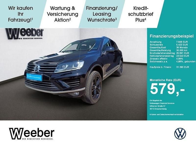 Deep black perleffekt (metallic) Gebraucht 2017 VW Touareg Edition SUV | 31.390 € (Fairer Preis) - Bild 1/4